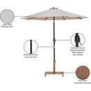  Meridian Fiji Beige Water Resistant Fabric And Aluminum Patio Umbrella with Base Set IMAGE 19