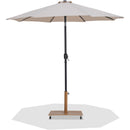  Meridian Fiji Beige Water Resistant Fabric And Aluminum Patio Umbrella with Base Set IMAGE 1