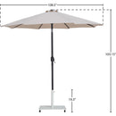  Meridian Fiji Beige Water Resistant Fabric And Aluminum Patio Umbrella with Base Set IMAGE 18