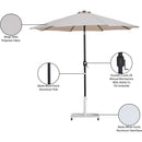  Meridian Fiji Beige Water Resistant Fabric And Aluminum Patio Umbrella with Base Set IMAGE 19