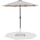  Meridian Fiji Beige Water Resistant Fabric And Aluminum Patio Umbrella with Base Set IMAGE 1