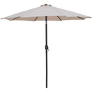  Meridian Fiji Beige Water Resistant Fabric And Aluminum Patio Umbrella with Base Set IMAGE 3