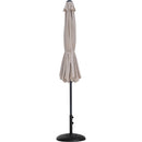  Meridian Fiji Beige Water Resistant Fabric And Aluminum Patio Umbrella with Base Set IMAGE 11