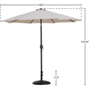  Meridian Fiji Beige Water Resistant Fabric And Aluminum Patio Umbrella with Base Set IMAGE 16