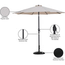  Meridian Fiji Beige Water Resistant Fabric And Aluminum Patio Umbrella with Base Set IMAGE 17