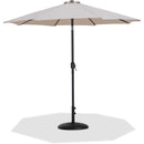  Meridian Fiji Beige Water Resistant Fabric And Aluminum Patio Umbrella with Base Set IMAGE 1