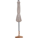  Meridian Fiji Beige Water Resistant Fabric And Aluminum Patio Umbrella with Base Set IMAGE 11