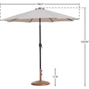  Meridian Fiji Beige Water Resistant Fabric And Aluminum Patio Umbrella with Base Set IMAGE 16