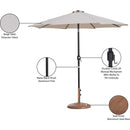  Meridian Fiji Beige Water Resistant Fabric And Aluminum Patio Umbrella with Base Set IMAGE 17
