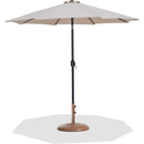  Meridian Fiji Beige Water Resistant Fabric And Aluminum Patio Umbrella with Base Set IMAGE 1