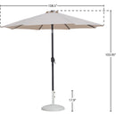  Meridian Fiji Beige Water Resistant Fabric And Aluminum Patio Umbrella with Base Set IMAGE 16