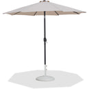  Meridian Fiji Beige Water Resistant Fabric And Aluminum Patio Umbrella with Base Set IMAGE 1
