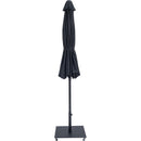  Meridian Fiji Black Water Resistant Fabric And Aluminum Patio Umbrella with Base Set IMAGE 13