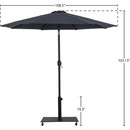  Meridian Fiji Black Water Resistant Fabric And Aluminum Patio Umbrella with Base Set IMAGE 18