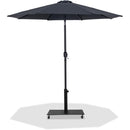  Meridian Fiji Black Water Resistant Fabric And Aluminum Patio Umbrella with Base Set IMAGE 1