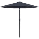  Meridian Fiji Black Water Resistant Fabric And Aluminum Patio Umbrella with Base Set IMAGE 3