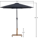  Meridian Fiji Black Water Resistant Fabric And Aluminum Patio Umbrella with Base Set IMAGE 18