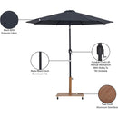  Meridian Fiji Black Water Resistant Fabric And Aluminum Patio Umbrella with Base Set IMAGE 19