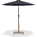  Meridian Fiji Black Water Resistant Fabric And Aluminum Patio Umbrella with Base Set IMAGE 1