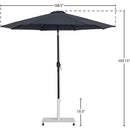  Meridian Fiji Black Water Resistant Fabric And Aluminum Patio Umbrella with Base Set IMAGE 18
