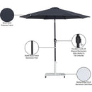  Meridian Fiji Black Water Resistant Fabric And Aluminum Patio Umbrella with Base Set IMAGE 19