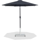  Meridian Fiji Black Water Resistant Fabric And Aluminum Patio Umbrella with Base Set IMAGE 1