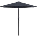  Meridian Fiji Black Water Resistant Fabric And Aluminum Patio Umbrella with Base Set IMAGE 3
