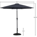  Meridian Fiji Black Water Resistant Fabric And Aluminum Patio Umbrella with Base Set IMAGE 16
