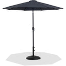  Meridian Fiji Black Water Resistant Fabric And Aluminum Patio Umbrella with Base Set IMAGE 1