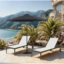  Meridian Fiji Black Water Resistant Fabric And Aluminum Patio Umbrella with Base Set IMAGE 2