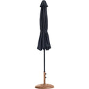  Meridian Fiji Black Water Resistant Fabric And Aluminum Patio Umbrella with Base Set IMAGE 11
