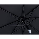  Meridian Fiji Black Water Resistant Fabric And Aluminum Patio Umbrella with Base Set IMAGE 14