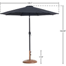  Meridian Fiji Black Water Resistant Fabric And Aluminum Patio Umbrella with Base Set IMAGE 16