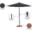  Meridian Fiji Black Water Resistant Fabric And Aluminum Patio Umbrella with Base Set IMAGE 17