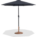  Meridian Fiji Black Water Resistant Fabric And Aluminum Patio Umbrella with Base Set IMAGE 1