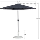 Meridian Fiji Black Water Resistant Fabric And Aluminum Patio Umbrella with Base Set IMAGE 16