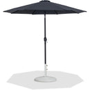  Meridian Fiji Black Water Resistant Fabric And Aluminum Patio Umbrella with Base Set IMAGE 1