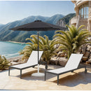  Meridian Fiji Black Water Resistant Fabric And Aluminum Patio Umbrella with Base Set IMAGE 2