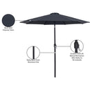  Meridian Fiji Black Water Resistant Fabric And Aluminum Patio Umbrella IMAGE 11