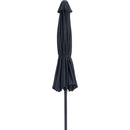  Meridian Fiji Black Water Resistant Fabric And Aluminum Patio Umbrella IMAGE 3