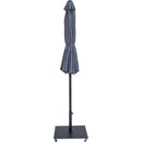  Meridian Fiji Grey Water Resistant Fabric And Aluminum Patio Umbrella with Base Set IMAGE 13