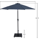  Meridian Fiji Grey Water Resistant Fabric And Aluminum Patio Umbrella with Base Set IMAGE 18