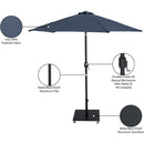  Meridian Fiji Grey Water Resistant Fabric And Aluminum Patio Umbrella with Base Set IMAGE 19
