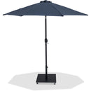  Meridian Fiji Grey Water Resistant Fabric And Aluminum Patio Umbrella with Base Set IMAGE 1