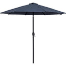  Meridian Fiji Grey Water Resistant Fabric And Aluminum Patio Umbrella with Base Set IMAGE 3