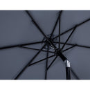 Meridian Fiji Grey Fabric / Teak Aluminum Patio Umbrella with Base Sets IMAGE 16