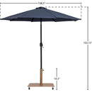 Meridian Fiji Grey Water Resistant Fabric And Aluminum Patio Umbrella with Base Set IMAGE 18