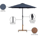  Meridian Fiji Grey Water Resistant Fabric And Aluminum Patio Umbrella with Base Set IMAGE 19