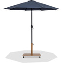  Meridian Fiji Grey Water Resistant Fabric And Aluminum Patio Umbrella with Base Set IMAGE 1