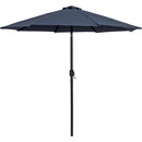  Meridian Fiji Grey Water Resistant Fabric And Aluminum Patio Umbrella with Base Set IMAGE 3